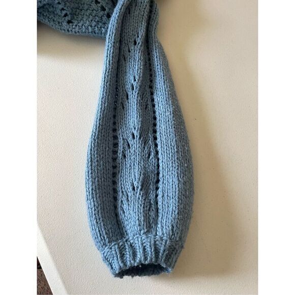 S4‎ H&M Baby Blue Crochet Knitted Oversized Slouchy Sweater - Picture 6 of 7